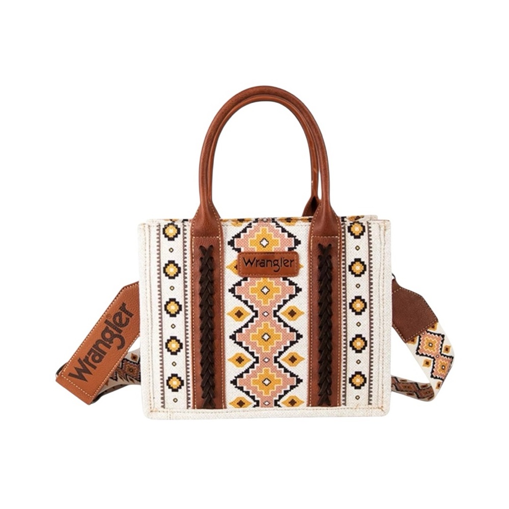 Wrangler Western Aztec Tote 🤎 Boho Cowgirl Statement Bag | Rustic Chic - Picture 6 of 17